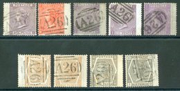 GIBRALTAR A26 Cancels 1862 6d, 1865 4d Pl.12, 1865 6d Pl.5 & 6, 1872 6d Pl.11 (2), 1872 6d Grey Pl.12, Pl.13, Odd Perf.  - Sonstige & Ohne Zuordnung