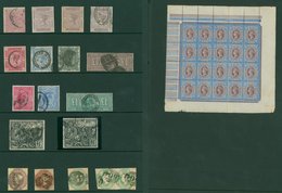 GREAT BRITAIN Accumulation On Leaves Or Stock Cards Incl. Several Penny Blacks, QV/KEVII/KGV High Values, Postal History - Autres & Non Classés