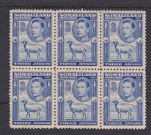 SOMALILAND 1938 3a IN UNMOUNTED MINT BLOCK OF 6 SG 96 X 6 Cat £108 - Somalilandia (Protectorado ...-1959)