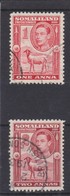 SOMALILAND 1938 1a, 2a, SG 94, 95, FINE USED Cat £8.25 - Somaliland (Protectoraat ...-1959)