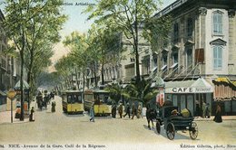 06 .20781 . Nice . Collection Artistique .edition Giletta .cafe De La Regence .avenue De La Gare .tramway .attelage . - Sets And Collections
