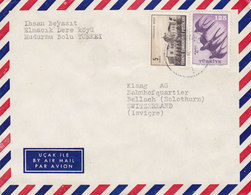 Turkey Ucakla Air Mail ISTANBUL 195? Cover Brief BELLACH Schweiz Bird Vogel Oiseau Rauchschwalbe - Storia Postale