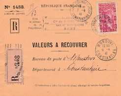 Valeur à Recouvrer : Bone Pour  Mondovi Devant De Lettre - Storia Postale