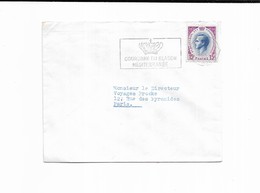 1955 HOTEL DE PARIS MONTE CARLO  Flamme Couronne Du Blason Mediterranée - Storia Postale