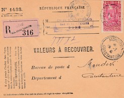 Valeur à Recouvrer : Bone Pour  Mondovi Devant De Lettre - Covers & Documents