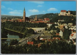 Landshut - Blick Auf Die Stadt Mit Sankt Martinskirche Und Burg Trausnitz - Landshut