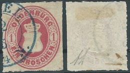 1867 GERMANIA ANTICHI STATI OLDEMBURGO USATO 1 G PERFORATO 10 - RB44-8 - Oldenburg