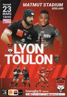 Programme Du Match De Top 14  LYON / TOULON Du 23 Mars 2019 - Rugby