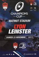 Programme Du Match De Champions Cup  LYON / LEINSTER Du 23 Novembre 2019 - Rugby