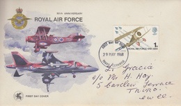 Enveloppe  FDC  1er   Jour   GRANDE  BRETAGNE    ROYAL   AIR   FORCE     1968 - 1952-1971 Em. Prédécimales