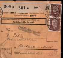 ! 1934  Paketkarte Deutsches Reich, Gera N. Hartmannsdorf - Brieven En Documenten