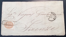 „FIRENZE 1866“ Segnatasse 1863 10c Arancio Sa. 1b SPL Lettera (Toscana Regno D‘ Italia Italy Postage Due Cover Front - Strafport