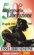 ITALY - URMET - 224 - 50° ANNIVERSARY LIBERAZIONE ITALIANA - MINT - PRIVATE CARD - Private-Omaggi