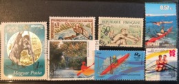 Lot 7 Tb  Dont 6 Obl. Canoé ; Aviron France ; Hongrie, Grèce ; Inde ; Brésil - Kanu