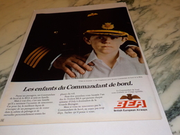 ANCIENNE PUBLICITE LES ENFANTS DU COMMANDANT DE BORD BEA 1972 - Advertisements