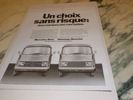 ANCIENNE PUBLICITE UN CHOIX SANS RISQUE  MERCEDES BENZ  1972 - Camions