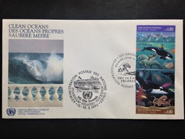 United Nations (Geneva), Uncirculated FDC, "Clean Oceans", 1992 - Lettres & Documents