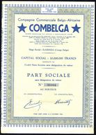 Cie Commerciale Belgo-Africaine COMBELGA - PART SOCIALE AU PORTEUR - 1952 - Bruxelles. - A - C