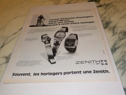 ANCIENNE  PUBLICITE MONTRE ZENITH 1975 - Autres & Non Classés