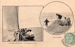 Colonie Edouard ( Le Porge) - 2 Vues ,promenade En Mer / Fort De Sable - Non Classés