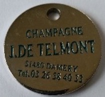 Jeton De Caddie - Champagne - J. DE TELMONT - 51 DAMERY - En Métal - Neuf - - Jetons De Caddies