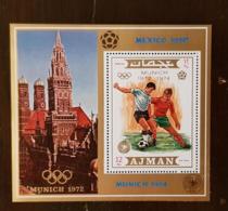 AJMAN Football, COUPE DU MONDE 70 MEXICO, Jeux Olympiques 1974//. 1 Bloc Michel N° 337A ** MNH - 1970 – Mexico