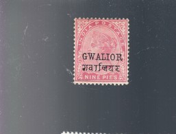 India Stati INDIANI Gwalior 9 Pies FRA.1292 - Gwalior