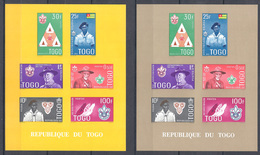 Togo - 1961 - 2 Blocs Feuillet BF N°Yv. 5y - Scoutisme - Fond Jaune Et Chamois - Neuf Luxe ** - Scoutisme