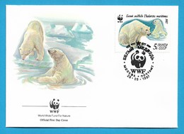 Russland / Russia 1987 , Der Eisbär / Polar Bear - WWF Official First Day Cover - Mockba 25-03-1987 - FDC