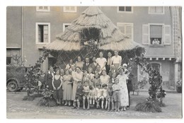 AUVERGNE Carte Photo Place Fete Groupe Belle Animation - To Identify