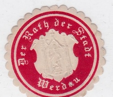 Präge-Verschlussmarke "Der Rath Der Stadt Werdau" - Seals Of Generality