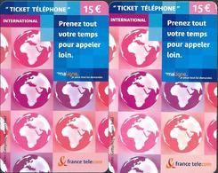 2 Tickets De Téléphone - Verso Et Dates Différentes - Tickets FT