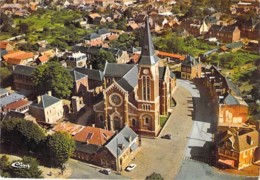 80 - ROSIERE EN SANTERRE : Vue Aérienne Et Eglise - CPSM Village (3.010 Habitants) Grand Format 1986 - Somme - Rosieres En Santerre