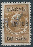 MACAU REVENUE STAMPS 1940'S 50 AVOS USED WITH CLEAR DATE CANCELATION - Otros & Sin Clasificación