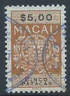 MACAU REVENUE STAMPS 1960'S\1970'S - 5 PATACAS FINE USED - Autres & Non Classés