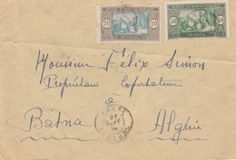 SENEGAL YT 102 + 103 SUR LETTRE AVION DAKAR 27/9/34 POUR BATNA ALGERIE ARRIVEE 21/10/34 - Lettres & Documents