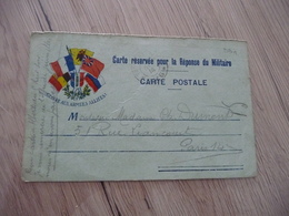 CPFM Carte Postale En Franchise Militaire Guerre 14/18 Drapeaux Gloire Aux Armées Alliées - Lettres & Documents