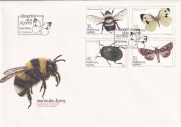 Portugal Azores FDC 1984 Cover: Insects; Insekten; Butterfly Schmetterling Mariposa Papillon; Bumble Bee; Bug - Africa Portoghese