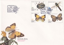 Portugal Azores FDC 1985 Cover: Fauna Insects; Insekten; Butterfly Schmetterling Mariposa Papillon; Bug - Portugiesisch-Afrika