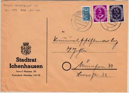 BRD - 15+5 Pfg. Posthorn, Brief Ichenhausen - München 1954 - Unclassified