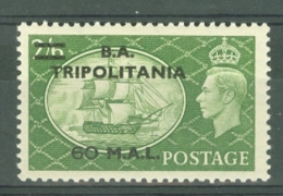 Tripolitania: 1951   KGVI 'B. A. Tripolitania' OVPT   SG T32    60l On 2/6d    MH - Tripolitaine