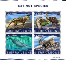 Sierra Leone 2019, Extinct Species, Birds, Whale, Wolf, 4val In BF - Autruches