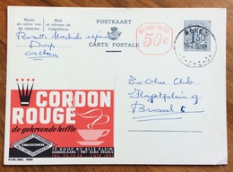 CAFFE' KOFFIE  CORDON ROUGE -  ADVERTISING PUBBLICITA' SU CARTE POSTALE BELGIQUE - Lettres & Documents