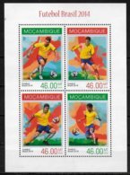 MOZAMBIQUE  Feuillet  N° 5887/90 * *  ( Cote 17e )  Cup 2014  Football Soccer Fussball - 2018 – Rusia