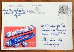 ALIMENTAZIONE CARAMELLE RED BAND MENTHA PEPPERMINT   -  ADVERTISING PUBBLICITA' SU CARTE POSTALE BELGIQUE - Covers & Documents