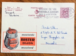 ALIMENTAZIONE  MOSTARDA MOSTERD BISTER DIJON...-  ADVERTISING PUBBLICITA' SU CARTE POSTALE BELGIQUE - Brieven En Documenten