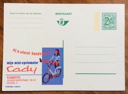 MOTOCICLETTE   CYCLOMOTOR CADY.... .-  ADVERTISING PUBBLICITA' SU CARTE POSTALE BELGIQUE - Storia Postale