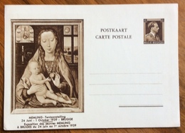 ARTE EXPOSITION HANS MEMLING BRUGES 1939  .-  ADVERTISING PUBBLICITA' SU CARTE POSTALE BELGIQUE - Storia Postale