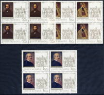 ROMANIA 1968 Revolution Of 1848 In Blocks Of 4 MNH / **   Michel 2694-96 - Unused Stamps