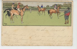 ILLUSTRATEUR HARRY ELLIOT - HIPPISME - HORSES - Jolie Carte Fantaisie Chevaux De Course Avec Leurs Jockeys - Elliot